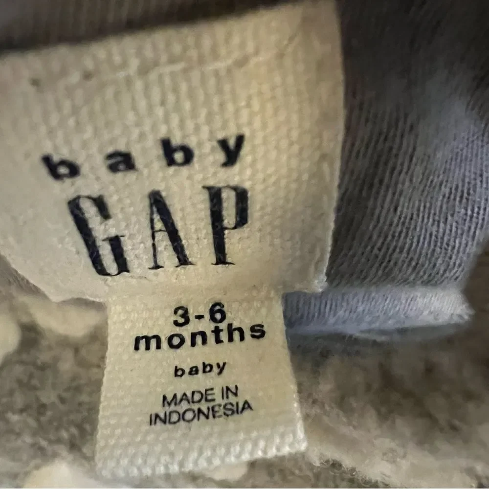 Baby Gap Fuzzy Swiss Polka Dot Sleeveless Dress, Size 3-6 Months Grey/White NWOT